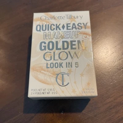 Charlotte Tilbury Quick Easy Makeup-Golden glow- Eye Lip & Cheek Highlighter NEW - Image 1 of 4
