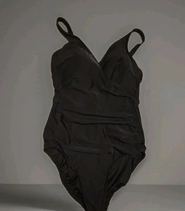 Miraclesuit Einteiler Badeanzug Einfarbig Schwarz Schlankmacher Größe 16 D Baden Strand - Bild 1 von 4