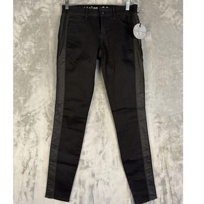 NWT Articles of Society Black Skinny Jeans with Faux Leather Side Stripe Size 25 - Image 1 of 4