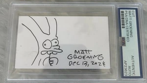Matt Groening Signed Autographed Sketched Card Psa DNA Encapsulated  - Picture 1 of 1