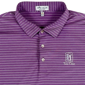 Peter Millar Summer Comfort Golf Polo Striped Performance Purple Men’s Size XL - Picture 1 of 6