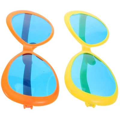  2pcs Big Funny Glasses Hawaiian Beach Party Sunglasses Jumbo Plastic Eyewear - Image 1 of 4