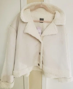 Wild Fable Womens Sherpa Lined Jacket Cozy Style Ivory Size 2XL - Picture 1 of 7