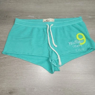 Hollister Y2K Low Rise Mini Shorts Teal,Drawstring,Booty Shorts Size S ,2000s - Image 1 of 4