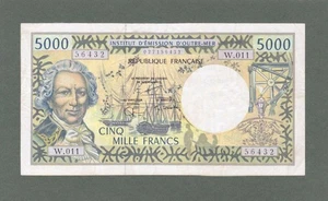 #French Pacific Territories 5000 Francs 1992 P-3 VF+ Louis Antoine de Bougainvil - Picture 1 of 1