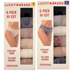 NEW Lucky Brand Hi-Cut Ultra Soft Ladies Underwear 6 Pack Multi Color Size L - Picture 1 of 9