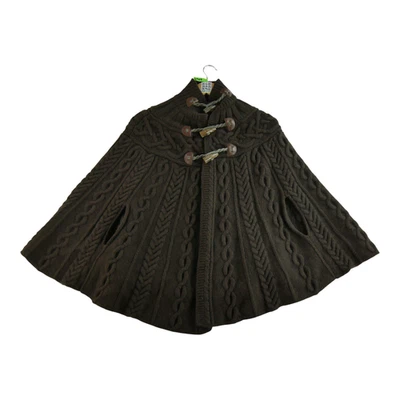 Lauren Ralph Lauren Gilet en laine Cape Poncho Femme Taille M Marron #QWE4107 - Photo 1/4