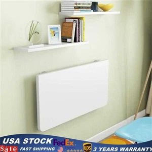 Folding Wall Table Fold Down Study Writing Desk Kitchen Floating Storage Shelf - Picture 1 of 12