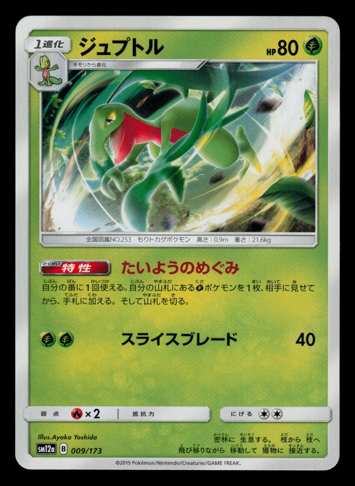 NM - Pokemon Japanese Grovyle 009/173 Tag Team GX All Stars sm12a - Image 1 of 2