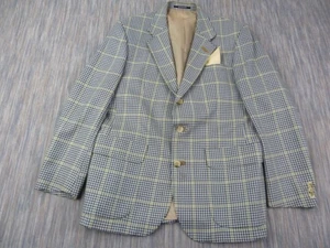 DAKS Signature London Blazer 42R Jacket 85% Wool 15% Silk Check Pattern Made UK - Picture 1 of 19
