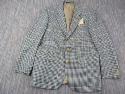 DAKS Signature London Blazer 42R Jacket 85% Wool 15% Silk Check Pattern Made UK - Image 1 of 4