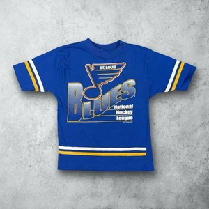 Vintage 90s St. Louis Blues Hockey Kids All Over Print Jersey T-Shirt Size Small - Picture 1 of 7