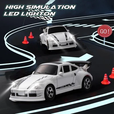 1: 64 2.4G 4WD White RC Racing Car Desktop Competition Drift Remote Control Toy - Image 1 of 4