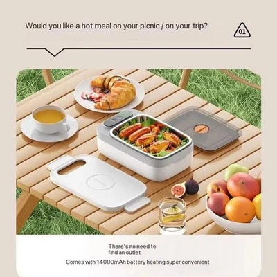 Cordless Electric Lunch Box , 14000mAh Recha rgeable Heated Lunch Box Auto N5R6 - Image 1 of 4