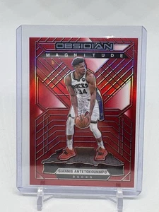 2021-22 Obsidian Giannis Antetokounmpo Electric Etch Magnitude Red Flood (F45 - Picture 1 of 4