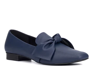 NiB N Y & C Mujer Dominica Puntera Cuadrada Ballet Pisos Azul Marino Talla 8 M $70 RY1431 Foto 1 de 4