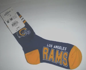 NFL LOS ANGELES LA  RAMS LARGE LONG Crew Socks BY TEAM APPAREL - Picture 1 of 4