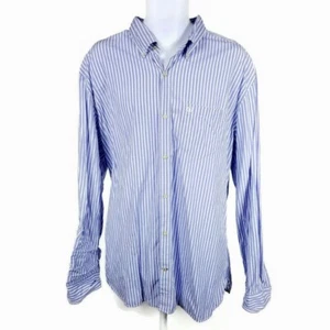 Converse One Star Long Sleeve Button Down Shirt Mens XXL Blue White Stripe Logo - Picture 1 of 9
