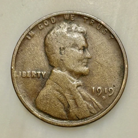 1919-D Lincoln Penny. Please Read Description. Your Actual Coin In Photo Cover