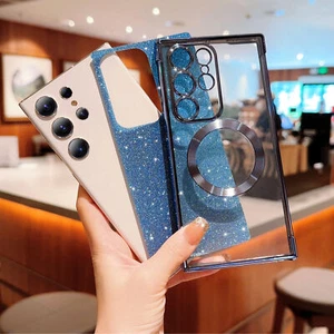 Für Samsung S24 Ultra S23 FE S22+ S21 FE magsicher magnetischer Glitzer Hülle Cover - Bild 1 von 37