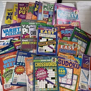 Lot of 8 Penny Press Dell Word Search Puzzle Books Mixed Lot / Unused-No Writing - Foto 1 di 6
