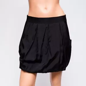 Falda Theory Helika Negra Mezcla Seda Mini Burbuja Dobladillo A0209306 US4 $170 - Imagen 1 de 6