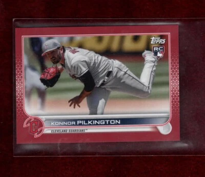 KONNOR PILKINGTON 2022 TOPPS MINI RED PARALLEL 1/5 ROOKIE CLEVELAND GUARDIANS - Image 1 of 2