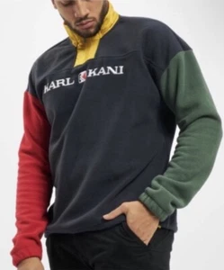New KARL KANI Color Block Troye Fleece Quarter Zip long sleeve 90s Y2k Pullover - Picture 1 of 6