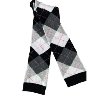 Calcetines hasta la rodilla para mujer Argyles en negro gris blanco + rosa talla 9-11 calcetines hasta la rodilla Foto 1 de 2