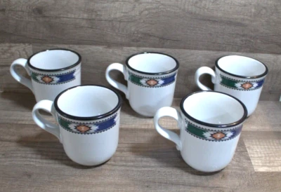 Lote 5-Tazas de café Noritake de gres de China blancas Adobe-Japón-Descontinuadas-#8458 Foto 1 de 4