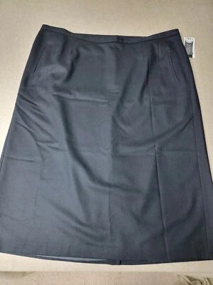 NUEVO CON ETIQUETAS~$56~ FALDA MAGGIE BARNES Mujer Talla 32EW Negra Lana Completamente Forrada Carrera Foto 1 de 4