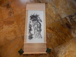 VINTAGE JAPANESE CHINESE SCROLL WATER COLOR 6 - Picture 1 of 6