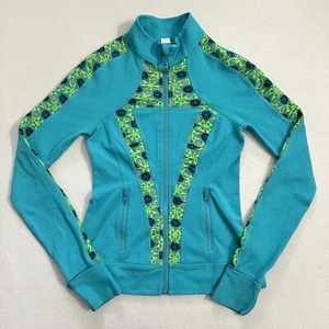 Ivivva Lululemon Girl Blue Floral Mesh Perfect Your Practice Full Zip Jacket 12 - Picture 1 of 12