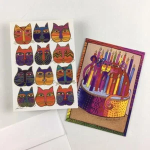 Laurel Burch Cats Birthday Card & Blank Notecard - Picture 1 of 4