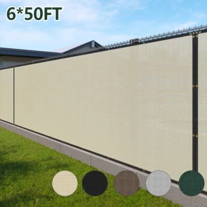 6X50ft Fence Screen Privacy Heavy Duty Fencing Mesh Shade Cover for Garden Yard - Picture 1 of 29