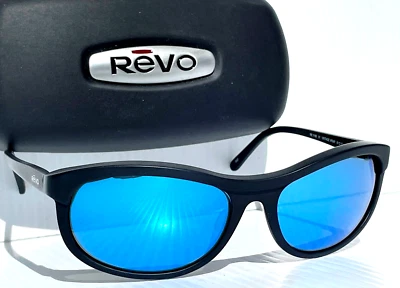 NUEVO Revo VINTAGE WRAP Negro Mate POLARIZADO Azul Agua Gafas 1180 01 H2O Foto 1 de 4