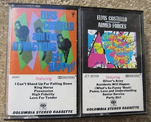 Elvis Costello Armed Forces & Get Happy 2 Cassette Tapes 1978 1980 VG Cond - Bild 1 von 6