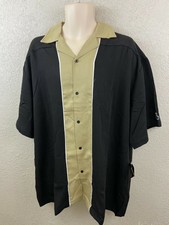 Cruisin USA Mens 2XL Black Khaki Short Sleeve Bowling Shirt New With Tags