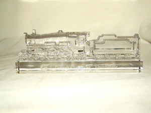 Glass Locomotive with Tender Railroad Union