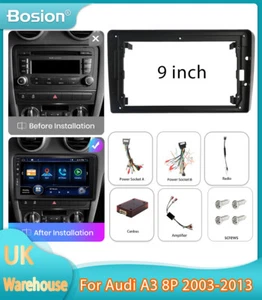 9''Car Stereo Autoradio Fascia Mask Frame&Cable&Canbus For Audi A3 8P 2003-2013 - Picture 1 of 6