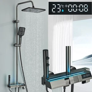 LED Duschset Duscharmatur Mischbatterie Regendusche Kopf Handbrause Duschsystem - Bild 1 von 17