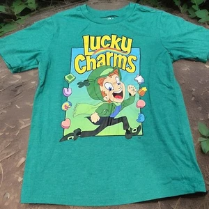 Lucky Charms Kids Shirt Size Medium 8 Short Sleeve Green - Picture 1 of 3