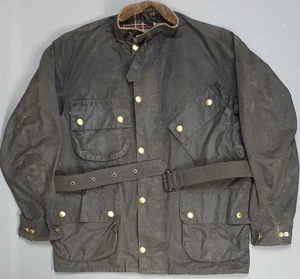 Barbour M7 International Suit Wax Jacket Mens C42 Large Nato Military Belted - Picture 1 of 13