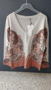 Oui Damen Pullover Sommer Baumwolle Gr. 42 Neu - Bild 1 von 5
