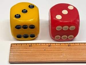 Vintage Jumbo Large 6 Sided Dice Made In Hong Kong Free Shipping - Picture 1 of 3