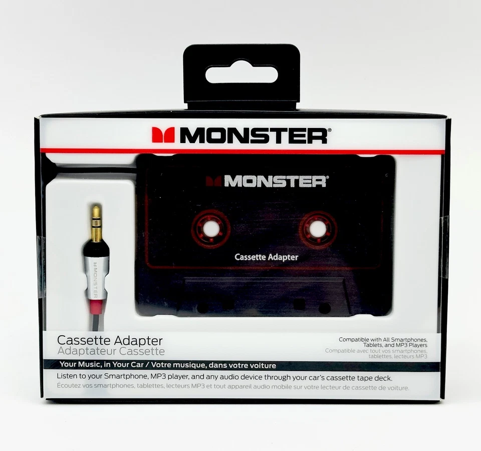 Monster 3.5mm AUX to Cassette Adapter With 3ft Cable
