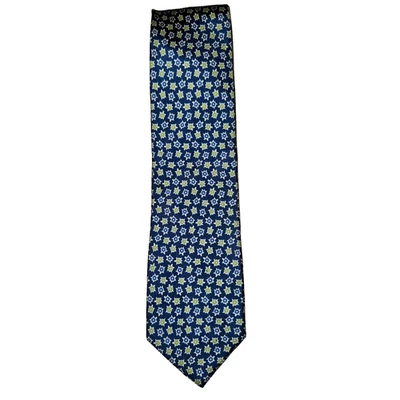 Corbata de seda Tommy Hilfiger azul marino estampado de tortugas 100 % seda novedad para hombre Foto 1 de 4