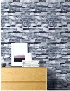 Brick Peel and Stick Wallpaper Shiplap Grey 3D Effect Brick Self-Adhesive Rem... - Picture 1 of 7
