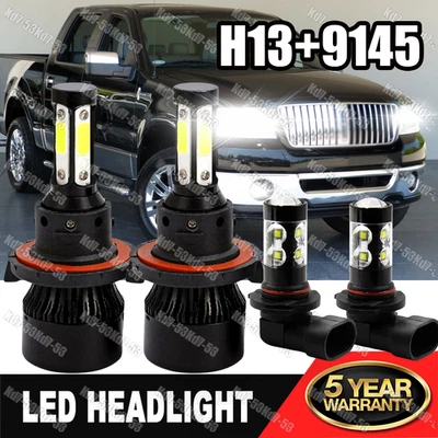 For Lincoln Mark LT 2006-2008 LED Headlight High/Low + Fog Light 4PC Bulbs 6000K - Image 1 of 4