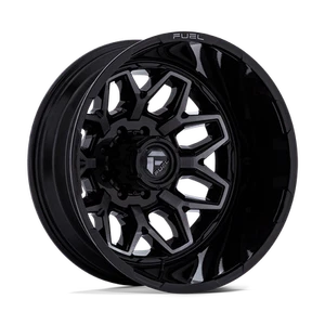 20x8.25 Fuel Off-Road D875 Flux Black Brushed DUALLY REAR Wheel 8x200 (-201mm) - Picture 1 of 7